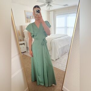 Hutch Sage Green wrap Maxi Dress